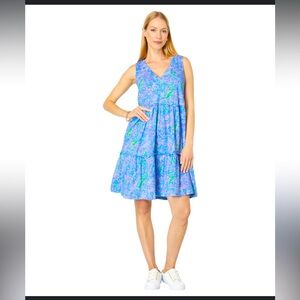 Lilly Pulitzer Womens Lorina Swing Dress Turtle Package size M in blue peri